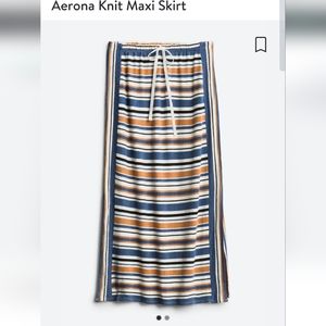 Max Studio Knit Maxi Skirt, Two Side Slits, Multi-Color,L